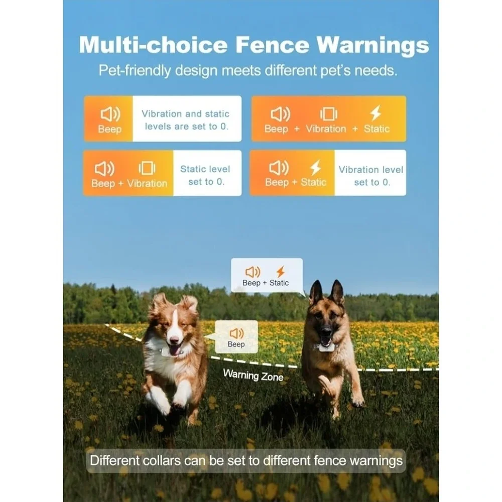 Wireless Dog Fence & Electronic Training Collar 3500' Fence 6100' Remote Trainin